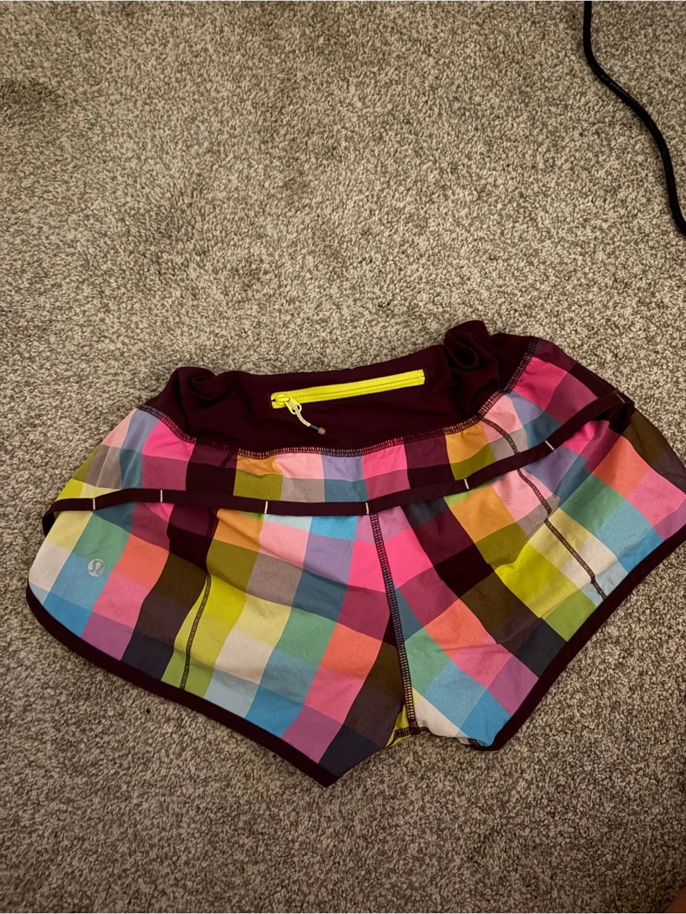 lululemon athletica Multicolor Plaid Athletic Shorts - Pink/Blue/Green/Yellow